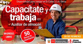 Jóvenes Productivos ofrece 50 BECAS de capacitación - Callao y Los Olivos