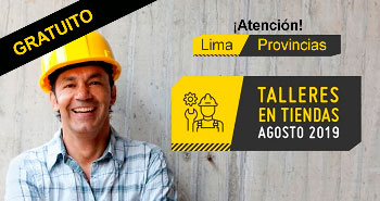 SODIMAC: Talleres Gratuitas en Tiendas de Lima y Provincias - Agosto 2019