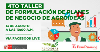 (Taller Virtual Gratuito) AGROIDEAS: Formulación de planes de negocio de agroideas