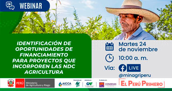 Webinar Gratuito: Identificación de Oportunidades de Financiamiento para Proyectos que Incorporen las NDC Agricultura