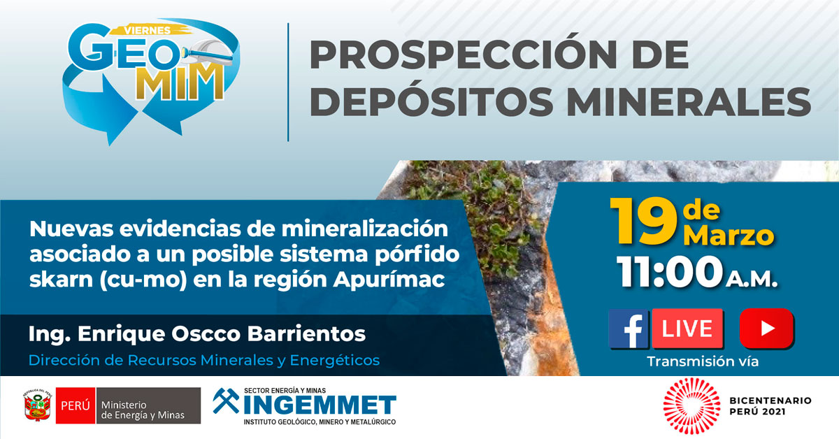 (Transmisión en vivo) INGEMMET: Nuevas evidencias de mineralización asociado a un posible sistema pórfido