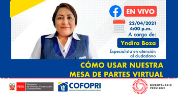 Aprendiendo Con COFOPRI sobre Cómo funciona nuestra mesa partes virtual