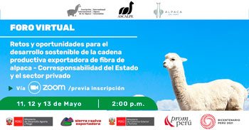 (Foro Virtual) MINAGRI: Retos y Oportunidades para el Desarrollo Sostenible de la Fibra de Alpaca