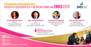 Presentación de Resultados de la Encuesta Demográfica y de Salud Familiar ENDES 2020