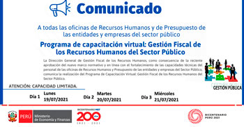 (Capacitación Virtual) MEF: Gestión Fiscal de los Recursos Humanos del Sector Público