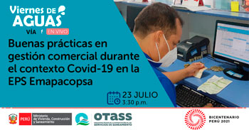 (Charla Virtual Gratuita) OTASS: Buenas prácticas en gestión comercial durante el contexto Covid-19 en la EMAPACOP S.A.