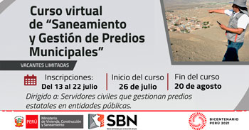 (Curso Virtual) SBN: Saneamiento y Gestión de Predios Municipales