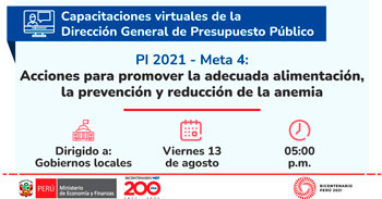 (Capacitación Virtual) MEF: Acciones para promover la adecuada alimentación, prevención y reducción de la anemia