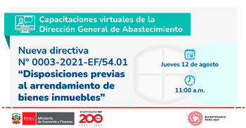 Ministerio de Economía y Finanzas ofrece Capacitaciones virtuales de la Dirección General de Abastecimiento