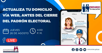 RENIEC responderá tus consultas: Actualiza tu domicilio vía web, antes de cierre del padrón alectoral