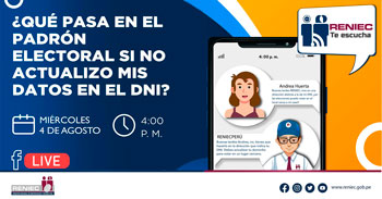 RENIEC responderá tus consultas sobre los datos del DNI en el padrón electoral