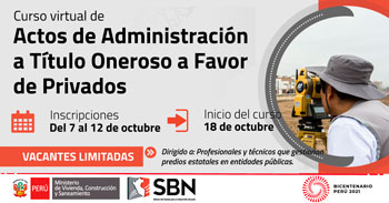 (Curso Virtual) SBN: Actos de administración a titulo oneroso a favor de privados