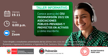 Conoce acerca del CEU Proinversión 2022 en asociaciones público privadas y proyectos en activos