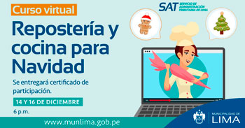 (Curso Virtual Gratuito) SAT: Repostería y cocina para navidad