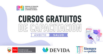 Devida ofrece BECAS para los cursos gratuitos de capacitación en el ámbito salud