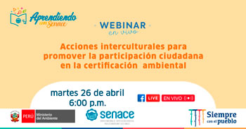 (Webinar Gratuito) SENACE: Acciones interculturales para promover la participación ciudadana