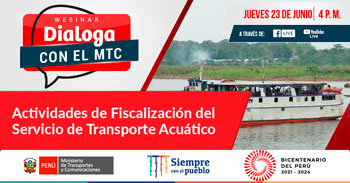 (Webinar Gratuito) MTC: Actividades de fiscalización del servicio de transporte acuático