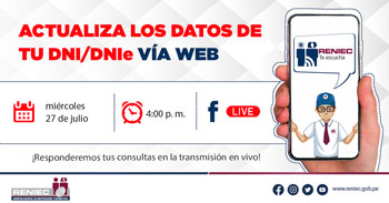 RENIEC te invita a conocer cómo puedes actualizar datos en tu DNI o DNIe vía web