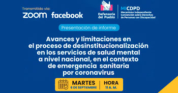 Participa de la presentación de avances en el proceso de desinstitucionalizacion en los servicios de salud mental