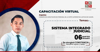 Capacitación virtual gratuita respecto al sistema integrado judicial