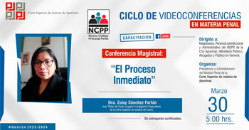 Conferencia magistral online gratuita respecto al Proceso Inmediato