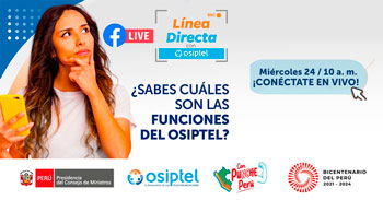 Evento virtual grauito "¿Sabes cuales funciones y competencias del OSIPTEL?"