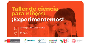 Taller Presencial de ciencia para Niños y niñas sobre "Experimentemos"