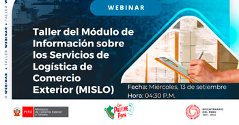 Webinar online "Módulo de Información sobre los Servicios de Logística de Comercio Exterior" del Mincetur Perú