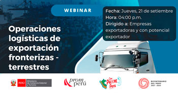 Webinar online "Operaciones Logísticas de exportación fronterizas - terrestres" 