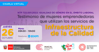 Charla online "Igualdad de género en el ámbito laboral" del INACAL