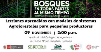 Charla virtual "Lecciones aprendidas con modelos de sistemas Aqroforestales para pequeños productores"