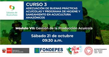 Curso online gratis Adecuación de buenas prácticas acuícolas y programa de higiene y saneamiento de FONDEPES