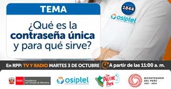 Evento online gratis "¿Qué es la contraseña única  y para qué sirve?"  de OSIPTEL