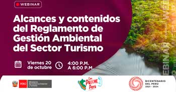 Webinar online "Alcances y contenidos del Reglamento de Gestión Ambiental del Sector Turismo" 