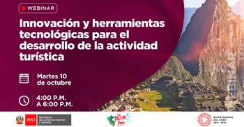 Webinar online "Innovación y herramientas tecnológicas para el desarrollo de la actividad turística" 