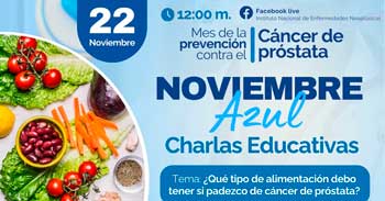 Charla online gratis "¿Qué tipo de alimentación debo tener si padezco de cáncer de próstata?" del INEN