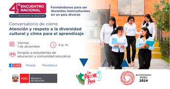 Conversatorio online gratis " Atención y respeto a la diversidad cultural y clima para el aprendizaje"