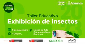 Talleres gratis de "Exhibición de insectos" de SERFOR