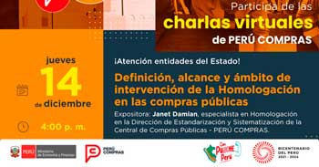 Charla online "Definición, alcance y ámbito de intervención de la Homologación en las compras públicas"