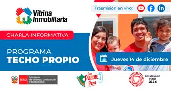 Charla online "Techo Propio" del Ministerio de VIVIENDA