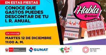 Evento online gratis "Conoce que gastos puedes descontar de tu I. R. Anual" de la SUNAT