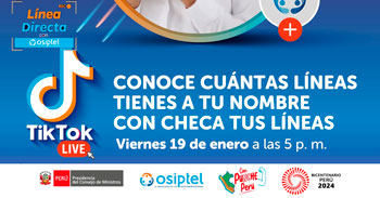 Evento online gratis "Conoce cuantas líneas tienes a tu nombre" del OSIPTEL