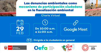 Charla online gratis Las denuncias ambientales como mecanismo de participación ciudadana en la fiscalización ambiental