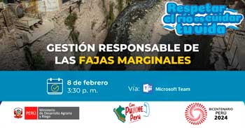 Webinar online "Gestión responsable de las fajas marginales" de la ANA