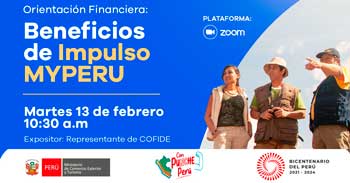 Webinar online "Orientación Financiera: Beneficios de Impulso MYPERU para Empresas del Sector Turismo - 2024"