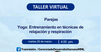 Taller online "Yoga: Entrenamiento en técnicas de relajación y respiración." de la Municipalidad de Lima