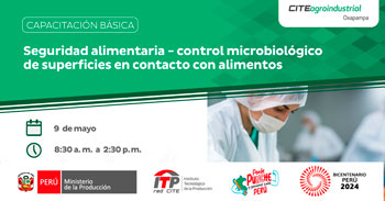  Capacitación online "Seguridad alimentaria - control microbiológico de superficies en contacto con alimentos"