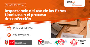  Charla online "Importancia del uso de fichas técnicas en el proceso de confección de prendas" del ITP