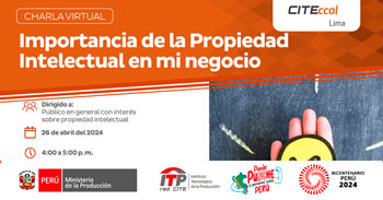  Charla online "Importancia de la Propiedad Intelectual en mi negocio" del ITP