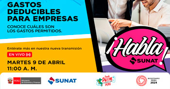 Evento online gratis "Gastos deducibles para empresas conoce cuáles son los gastos permitidos." de la SUNAT